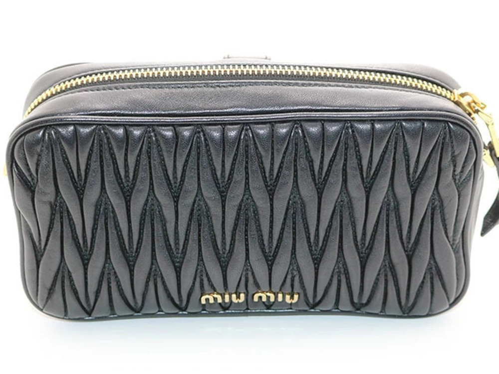Miu Miu Matelasse leather bag signature quilted Black